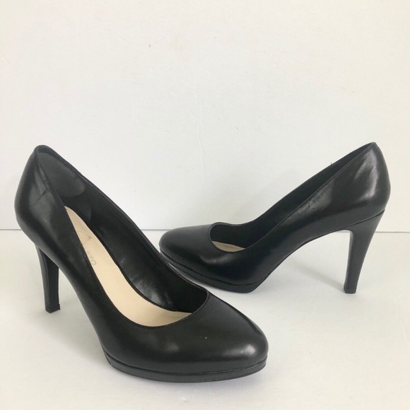 Franco Sarto black classic leather heels pumps 8 - Picture 1 of 7